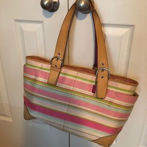 Pink summer coach baby bag/ weekend tote